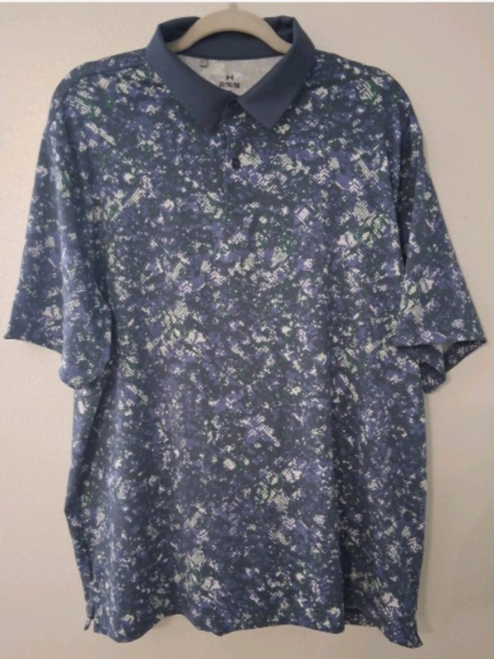 Under Armour Polo Shirt Mens Extra Large Performance Loose Fit Golf Digital Camo